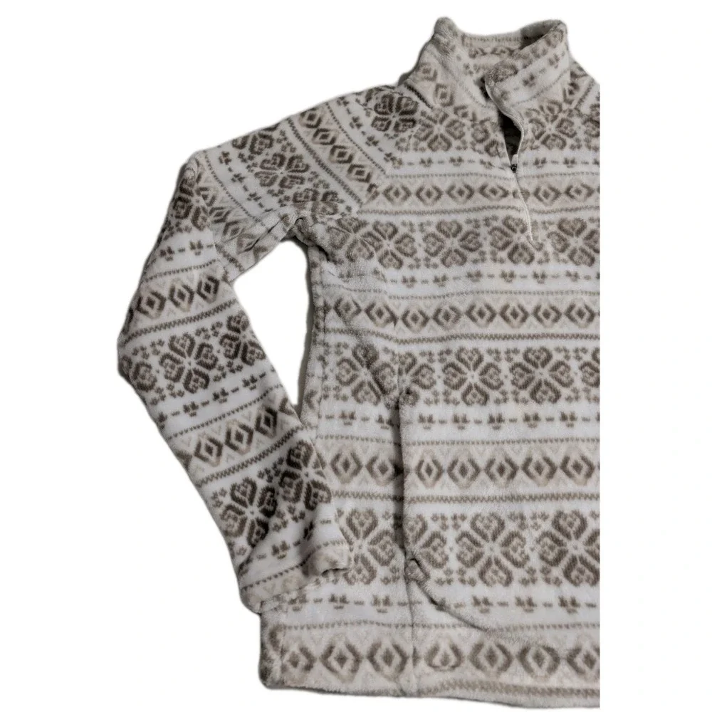 Eddie Bauer‎ Women's Snowfall Print Fleece Pullover Half Zip M